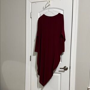 Asymmetrical Burgundy Dress